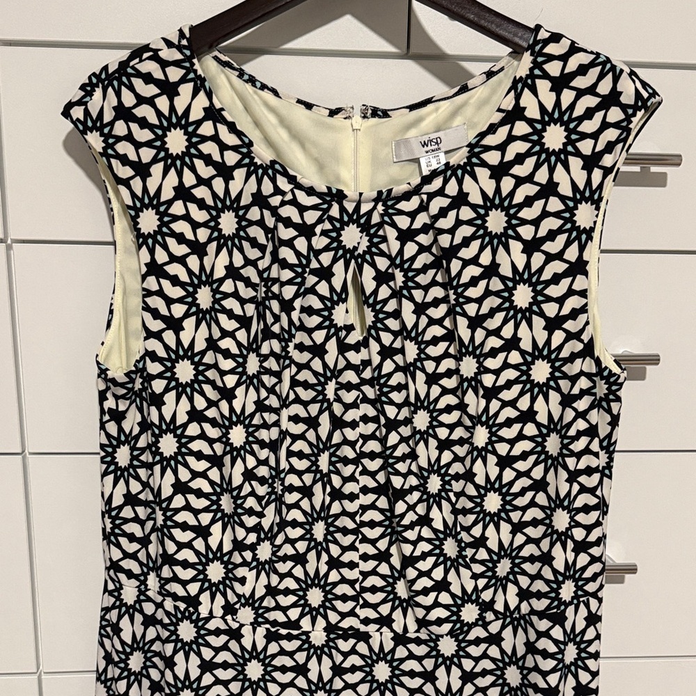 WSD Black and White Geometric Midi Dress
